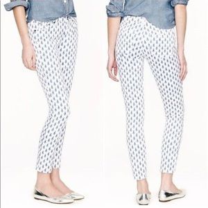 J.crew Toothpick Ankle Crop Jeans in Thistle size 28 white and blue